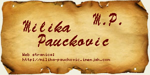 Milika Paučković vizit kartica